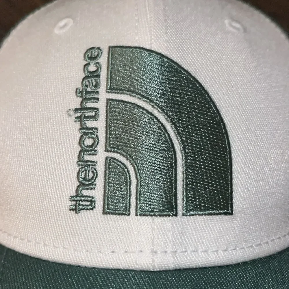 New North Face mesh SnapBack trucker hat cap baseball Half Dome Unisex Sage GRN